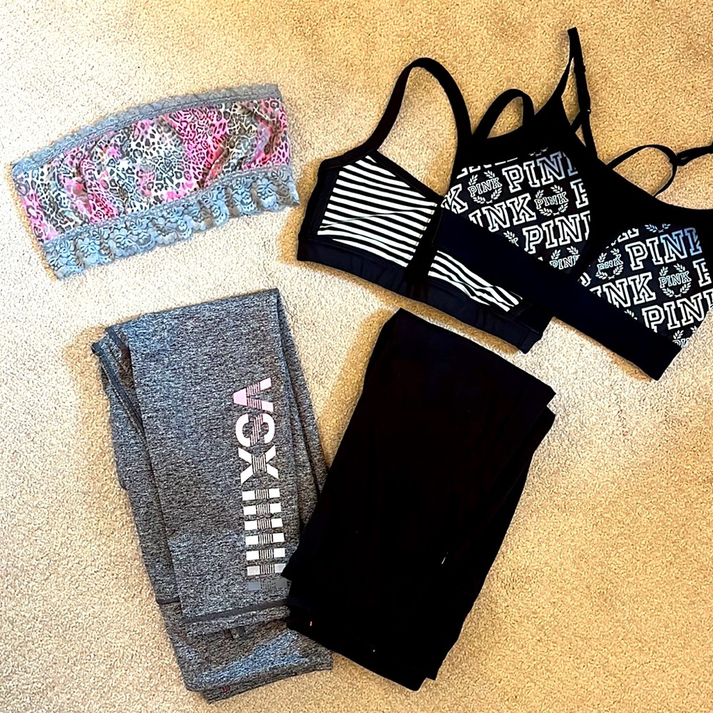 Women’s 5 Piece Athleisure Lot. 2x VSX Sport, 2x VS Pink, 1 Lululemon.